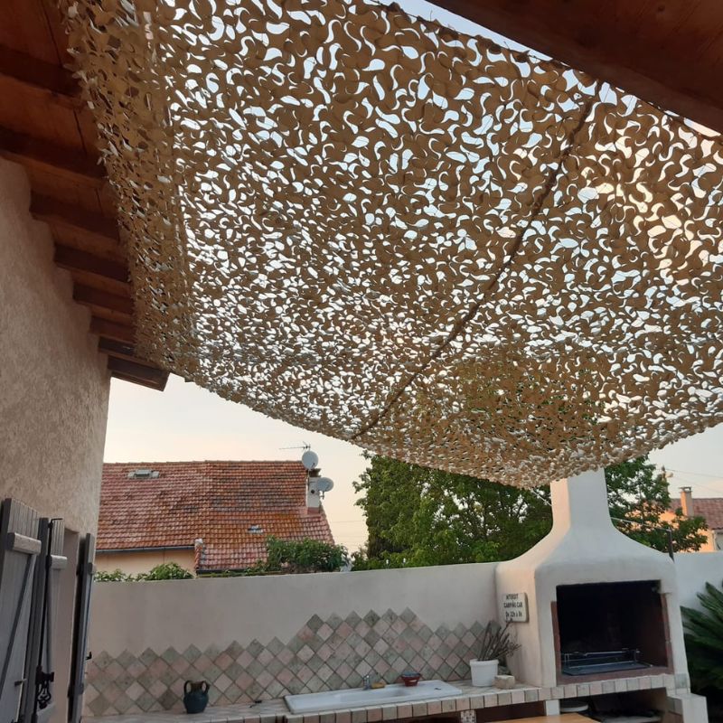 Filet de camouflage renforcé câble acier