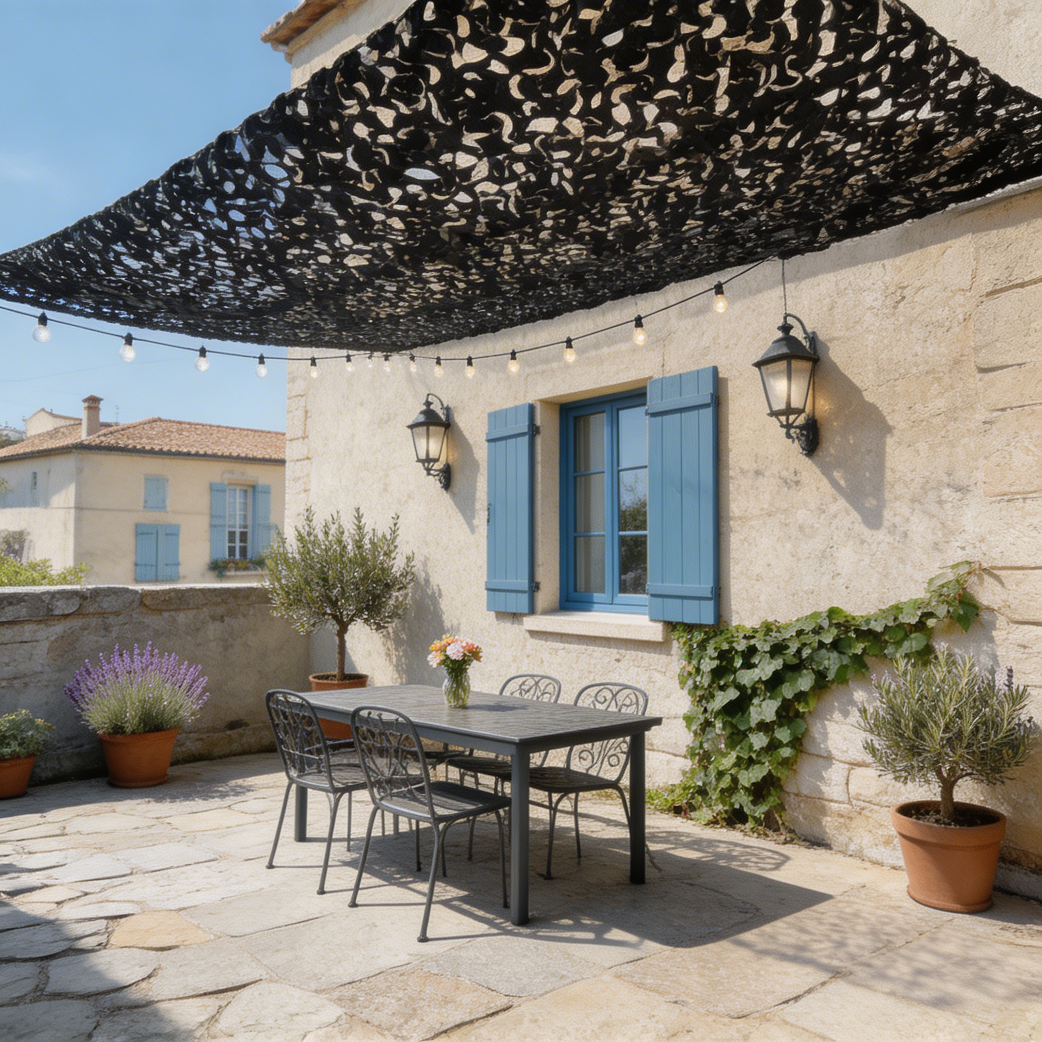 Filet de camouflage renforcé noir